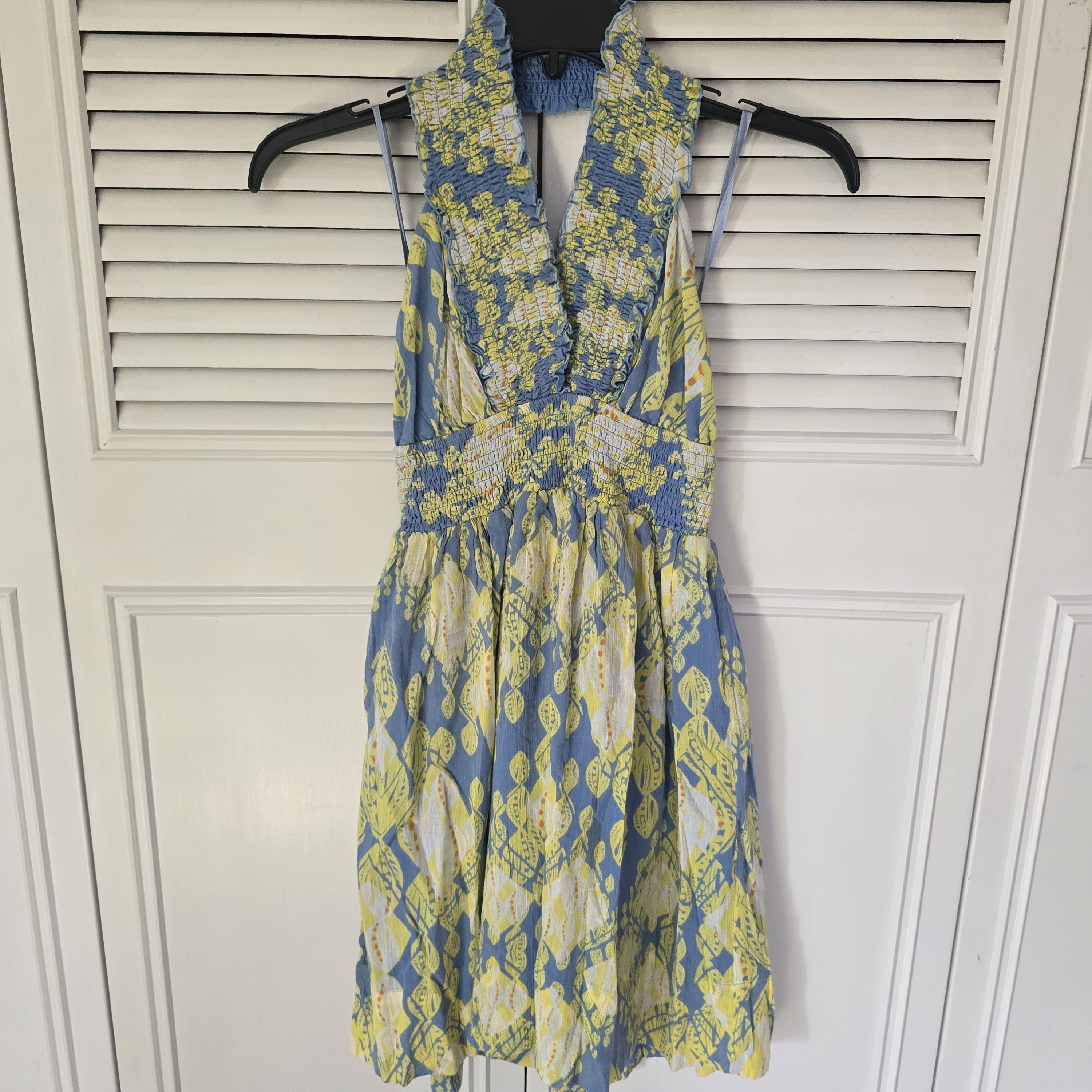 Bcbgeneration Backless Blue And Yellow Dress